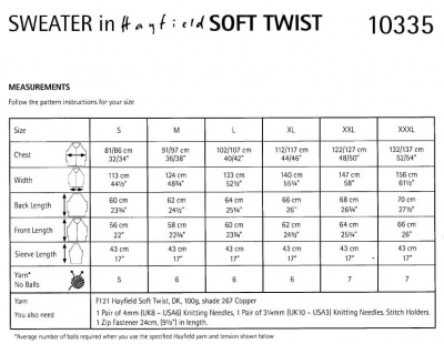 Knitting Pattern - Hayfield 10335 - Soft Twist DK - Ladies Sweater